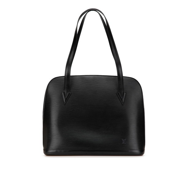 Louis Vuitton Epi Bag Tote Black Noir Lussac Leather Shoulder - Picture 1 of 8
